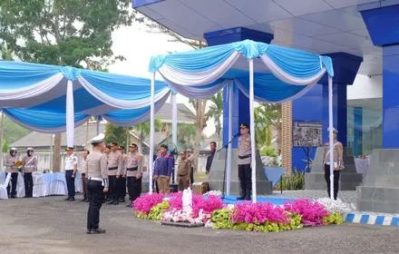 Polres OKI Gelar Apel Gabungan HUT Lalu Lintas ke-71, Perkuat Sinergi Keselamatan Jalan