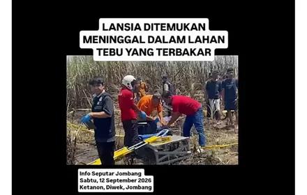 Lansia 67 Tahun Meninggal Dunia saat Membakar Daduk Tebu di Diwek Jombang